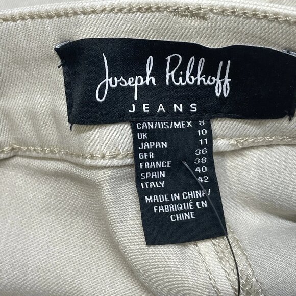 Joseph Ribkoff Women's Embellished Front Jeans Moonstone Beige Size 8 - Picture 4 of 7